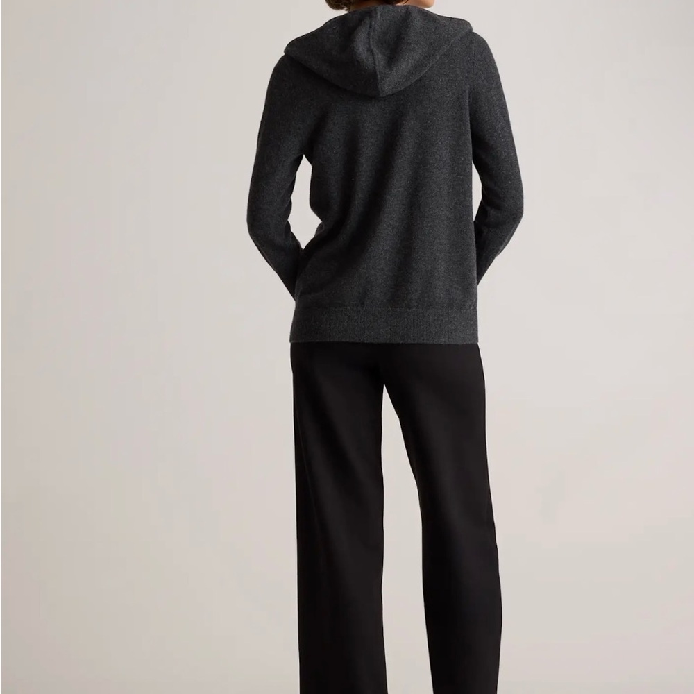 Quince 100% Mongolian Cashmere Charcoal Gray Hoodie Size X-Small 322 - Picture 2 of 4